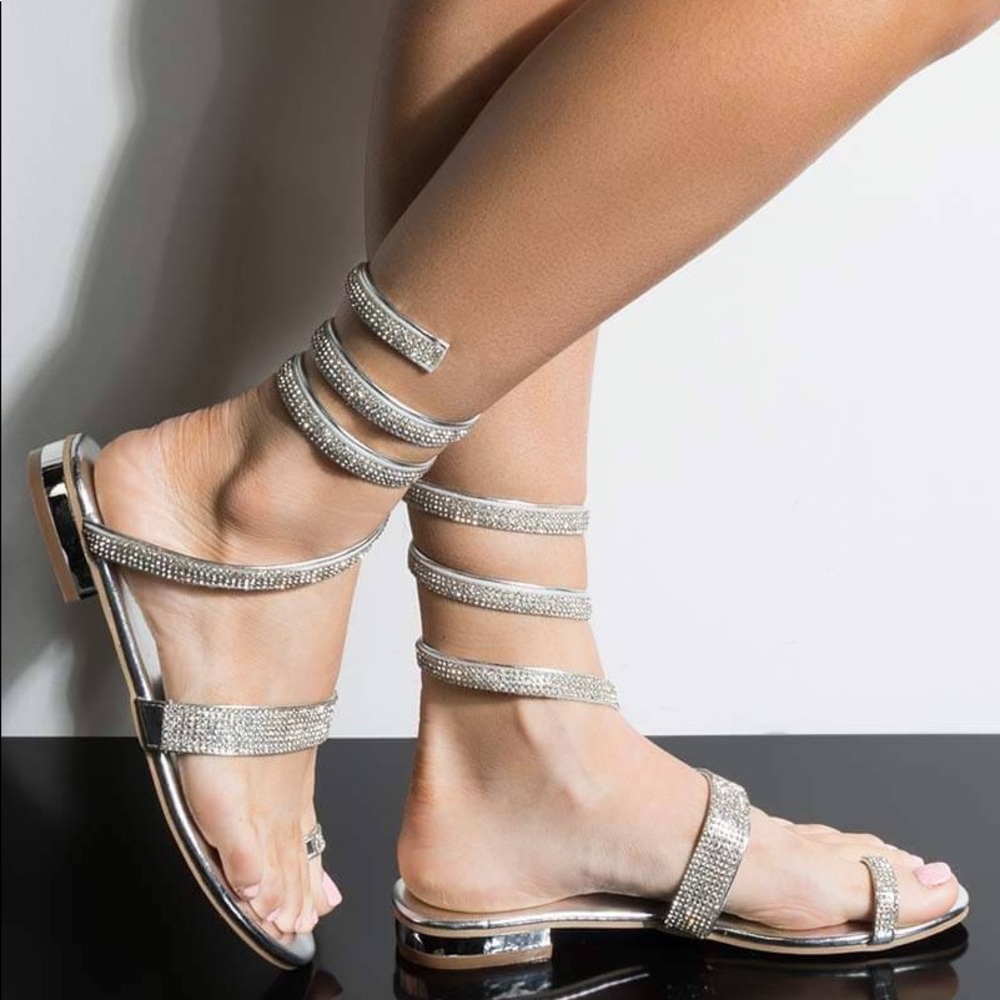 BNIB Strap rhinestone sandals